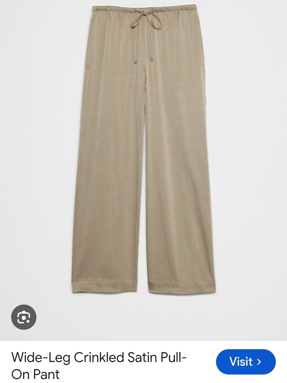 Banana Republic Taupe Wide-Leg Satin-Texture Joggers